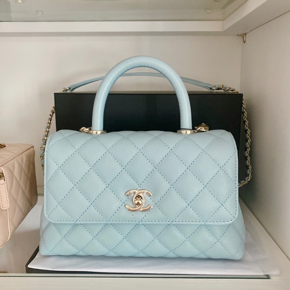 Chanel 22P Blue Coco Handle Ghw - Picture 2 of 5